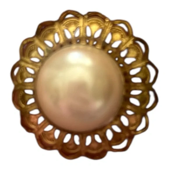 Vintage 1928 Brand Faux Pear and Gold Earrings - Picture 3 of 4